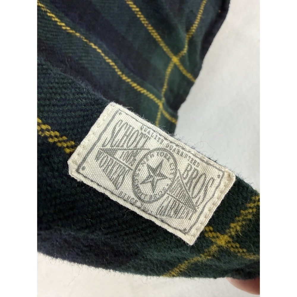 Schott Bros Men's Black Watch Plaid Cotton Flannel Button Up Size XL - Picture 3 of 7